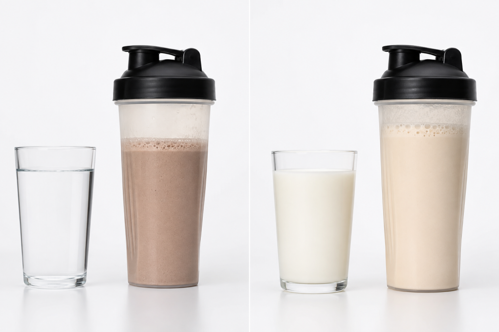 Thick chocolate banana protein shake