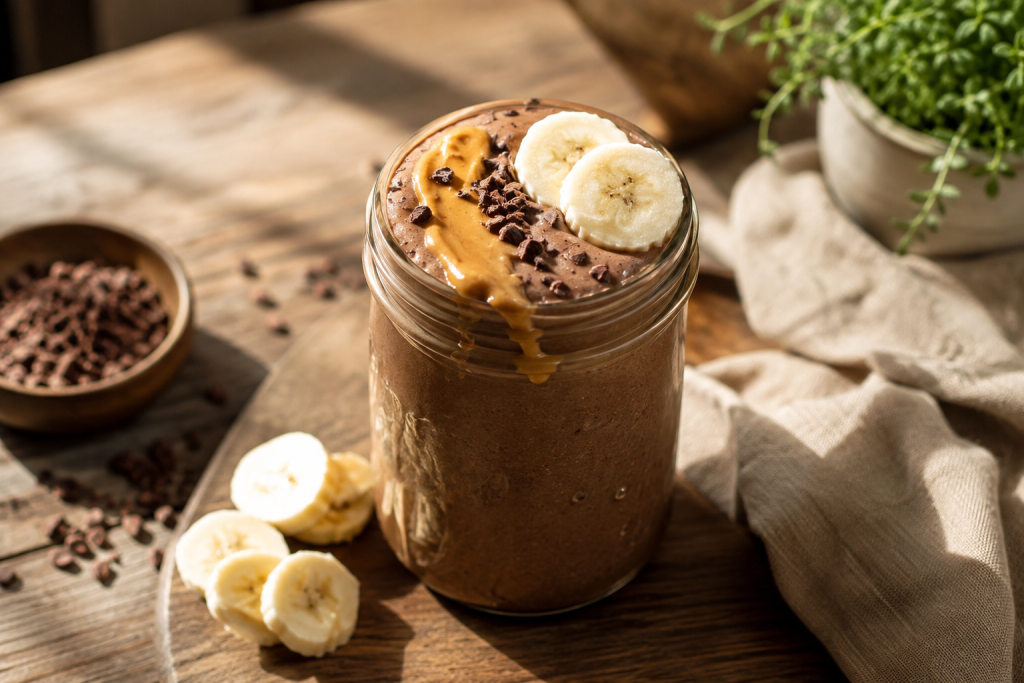 Whey protein shake mixed until smooth